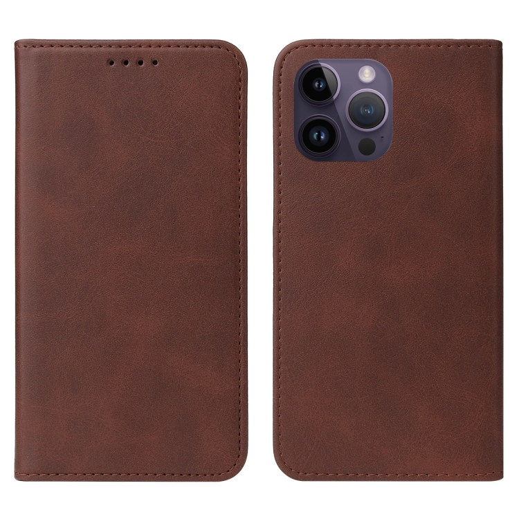  iPhone 15 Pro Max Fodral Flip Läder Brun