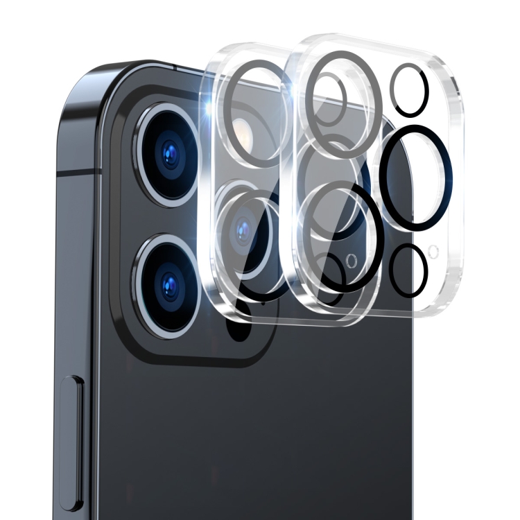 ENKAY ENKAY iPhone 15 Pro / 15 Pro Max 2-PACK Linsskydd BlackRing Härdat Glas