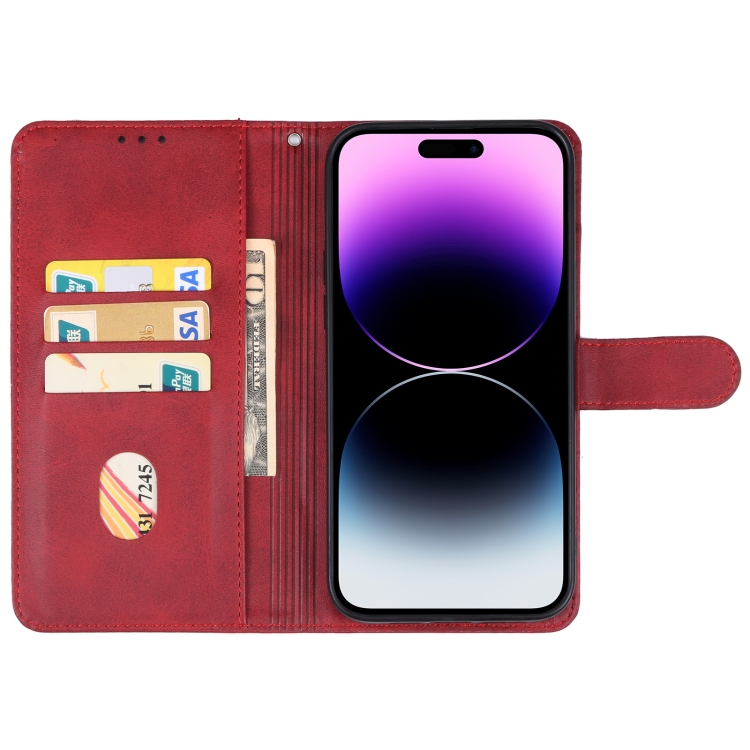  iPhone 15 Pro Fodral Läder Röd