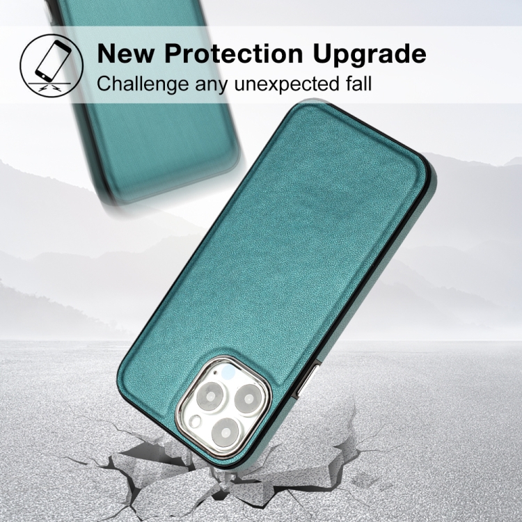  iPhone 15 Pro Skal Läderbelagt Grön