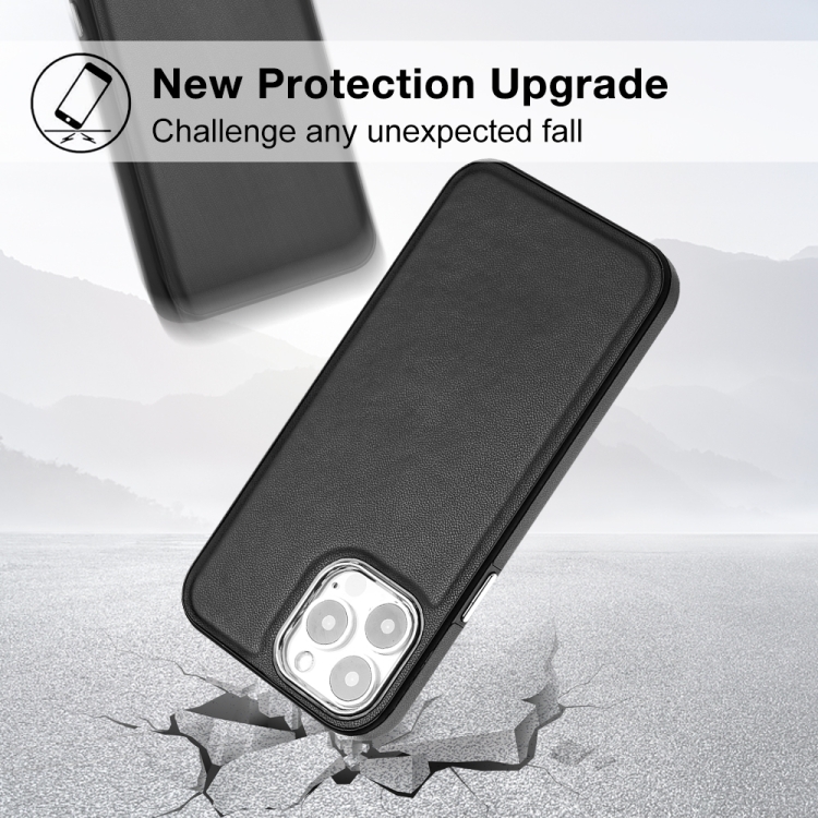  iPhone 15 Pro Skal Läderbelagt Svart