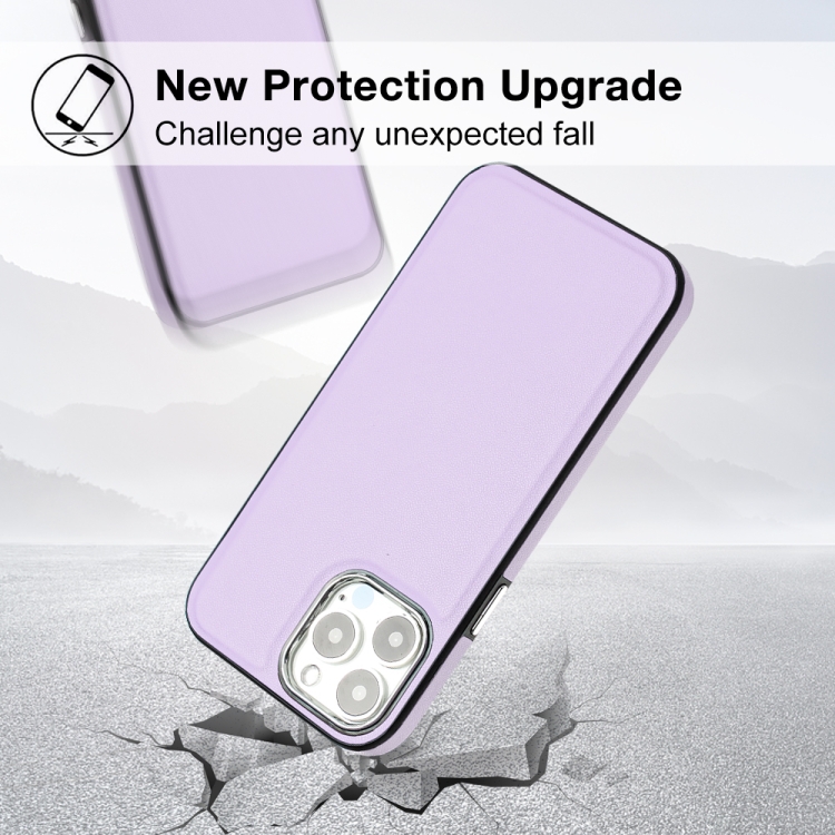  iPhone 15 Pro Skal Läderbelagt Lila