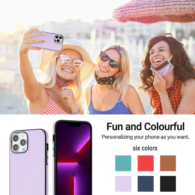  iPhone 15 Pro Skal Läderbelagt Lila