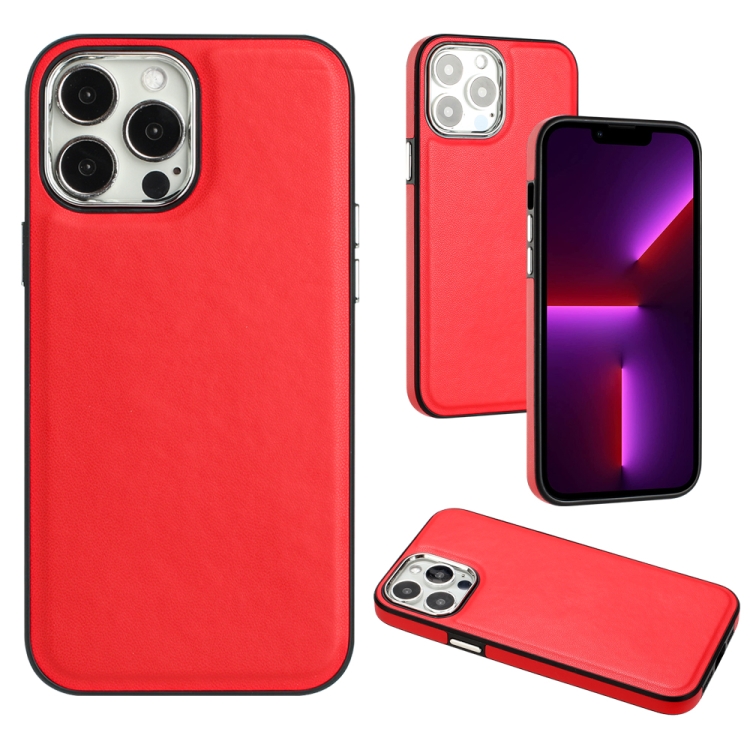  iPhone 15 Pro Skal Läderbelagt Röd