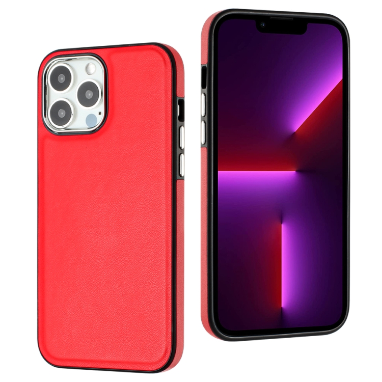  iPhone 15 Pro Skal Läderbelagt Röd