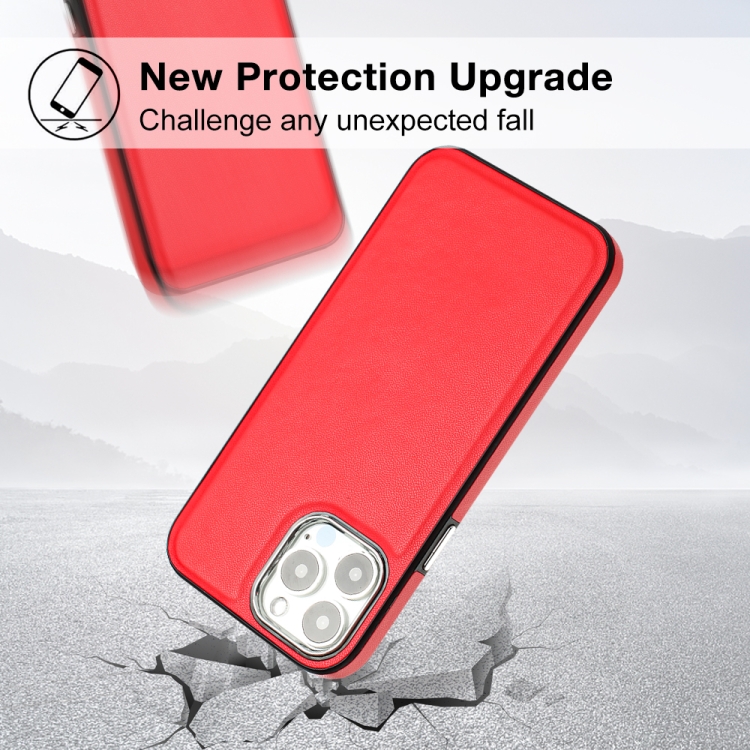  iPhone 15 Pro Skal Läderbelagt Röd