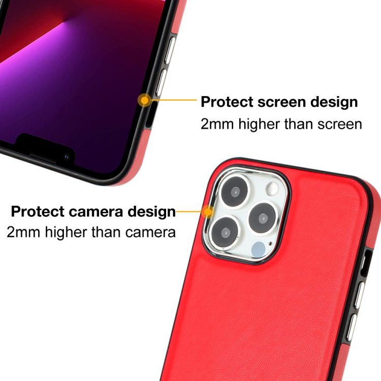  iPhone 15 Pro Skal Läderbelagt Röd