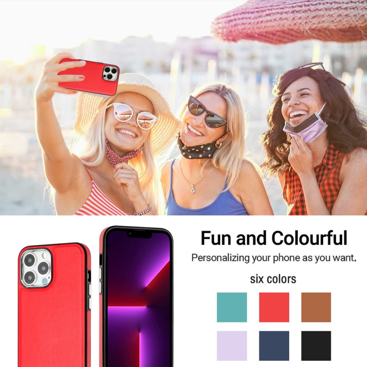  iPhone 15 Pro Skal Läderbelagt Röd
