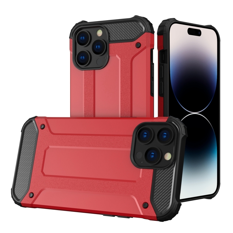  iPhone 15 Pro Skal Shockproof Armor Hybrid Röd