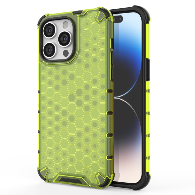  iPhone 15 Pro Skal Honeycomb Shockproof Grön