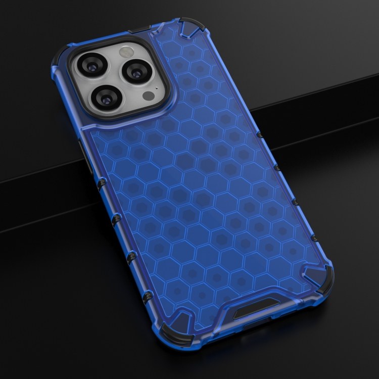  iPhone 15 Pro Skal Honeycomb Shockproof Blå