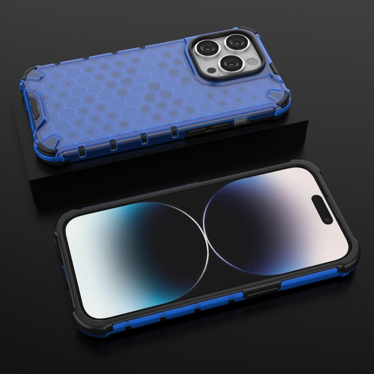  iPhone 15 Pro Skal Honeycomb Shockproof Blå
