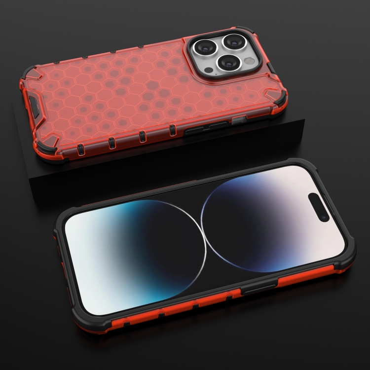  iPhone 15 Pro Skal Honeycomb Shockproof Röd