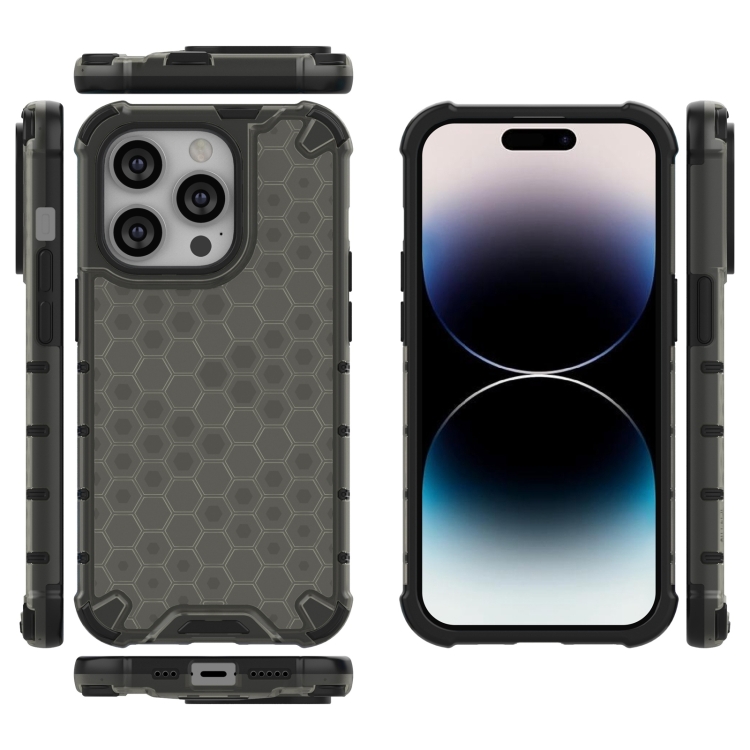  iPhone 15 Pro Skal Honeycomb Shockproof Svart