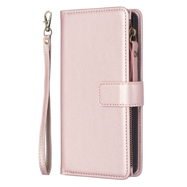  iPhone 15 Pro Fodral 9-Kort Multifunktionell Roséguld