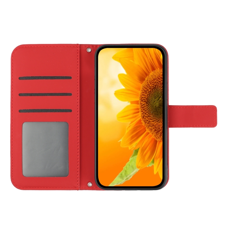  iPhone 15 Pro Fodral Solros Tryck Röd