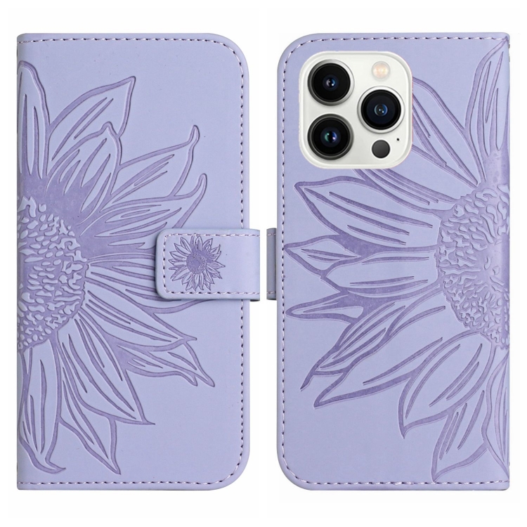  iPhone 15 Pro Fodral Solros Tryck Lila
