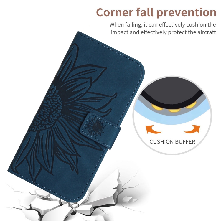  iPhone 15 Pro Fodral Solros Tryck Blå