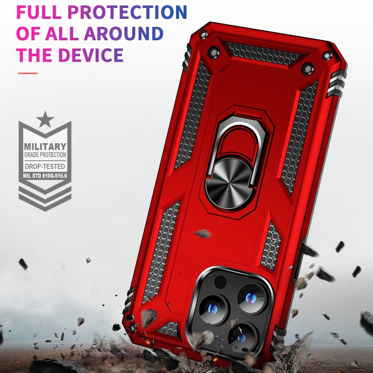  iPhone 15 Pro Skal Hybrid Armor Ring Röd