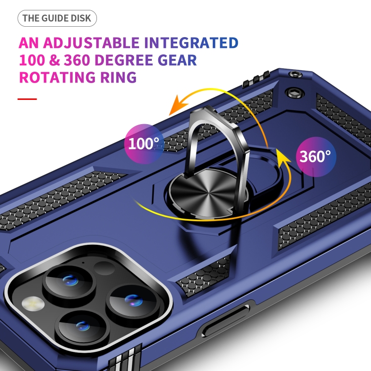  iPhone 15 Pro Skal Hybrid Armor Ring Blå
