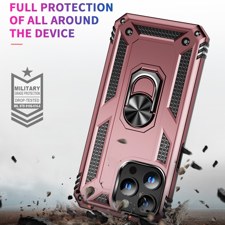  iPhone 15 Pro Skal Hybrid Armor Ring Roséguld