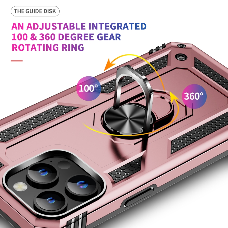 iPhone 15 Pro Skal Hybrid Armor Ring Roséguld