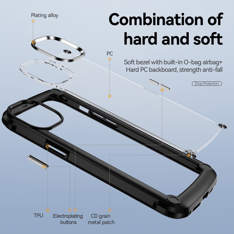  iPhone 15 Pro Skal Shockproof Armor Hybrid Svart