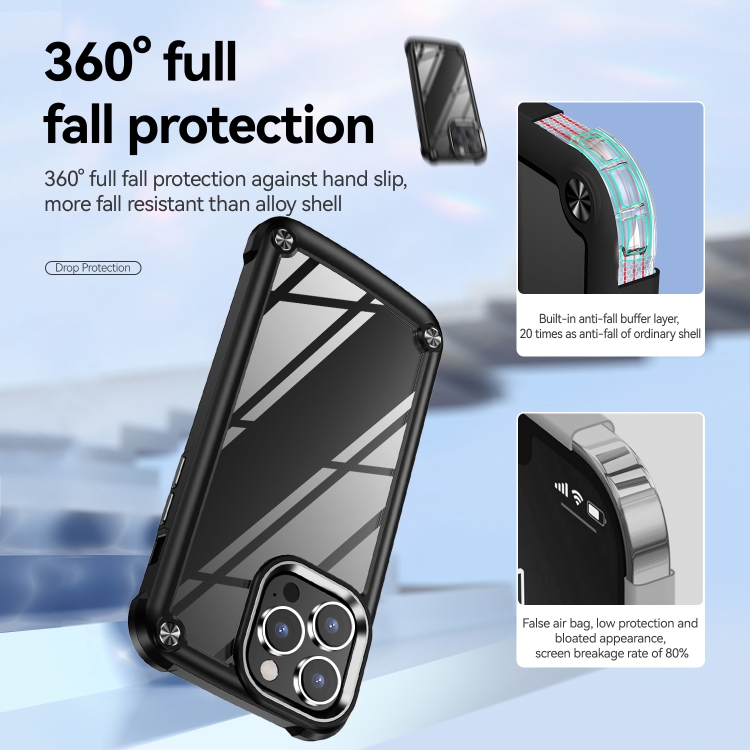  iPhone 15 Pro Skal Shockproof Armor Hybrid Svart