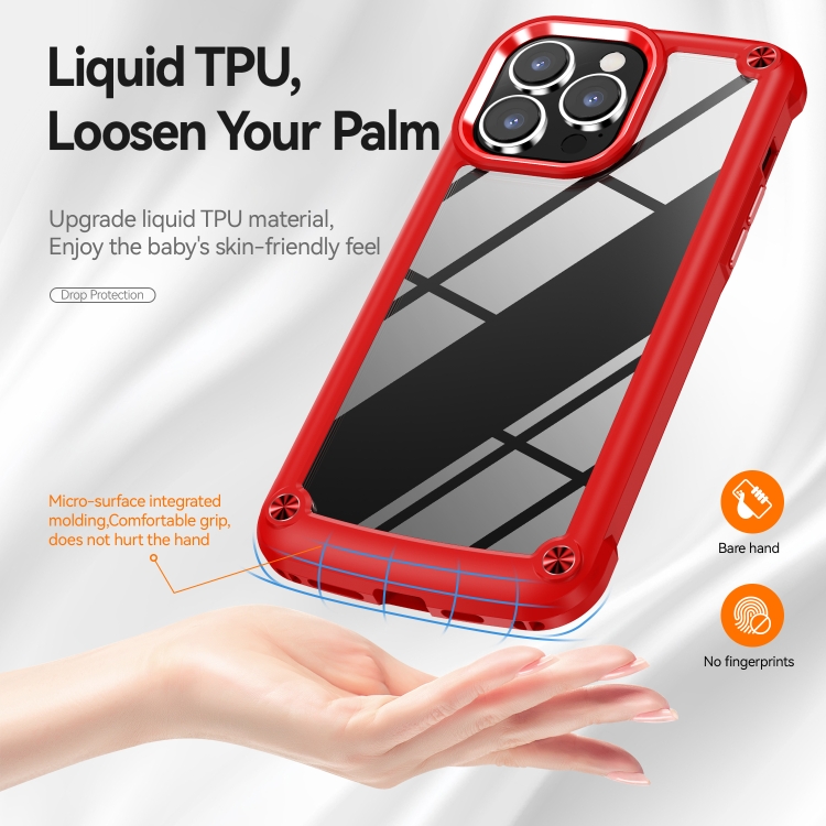  iPhone 15 Pro Skal Shockproof Armor Hybrid Röd