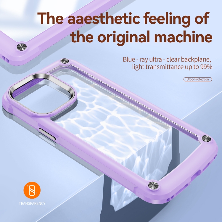  iPhone 15 Pro Skal Shockproof Armor Hybrid Lila