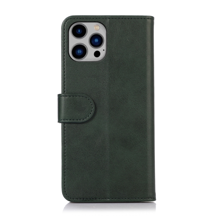  iPhone 15 Pro Fodral Läder Solid Grön