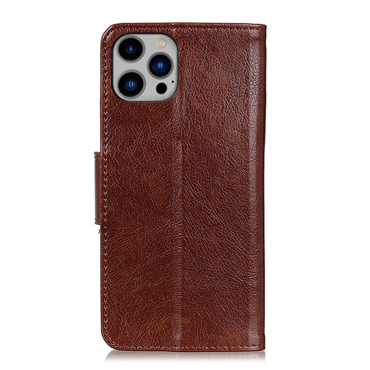  iPhone 15 Pro Fodral Läder Nappa Textur Brun