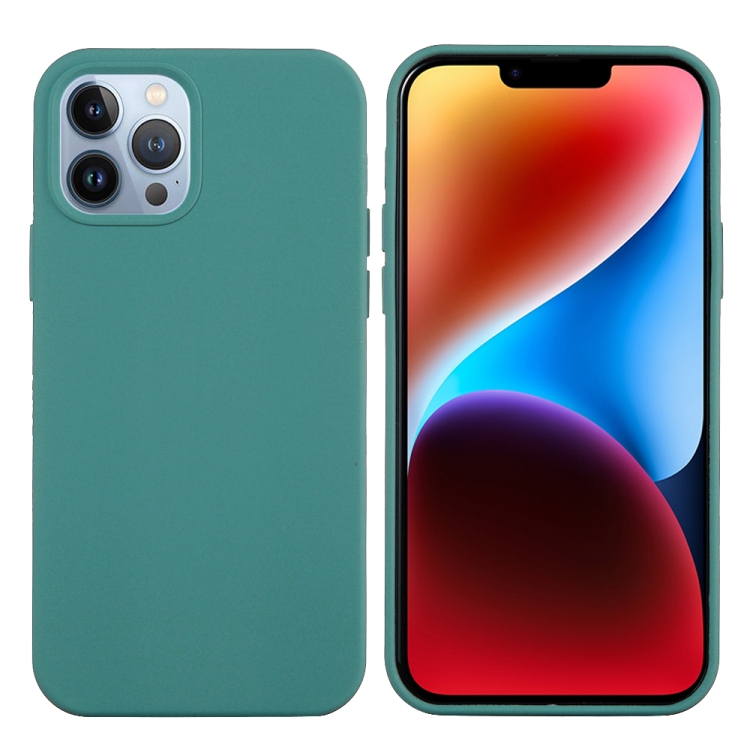  iPhone 15 Pro Skal Silikon Tallgrön