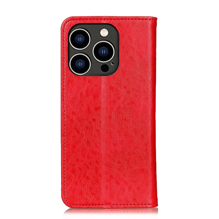  iPhone 15 Pro Fodral Flip Crazy Horse Röd