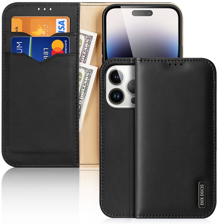 DUX DUCIS DUX DUCIS iPhone 15 Pro Fodral Hivo Äkta Läder Svart