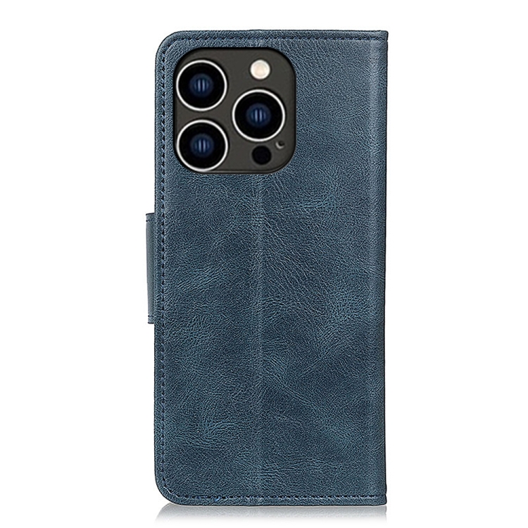  iPhone 15 Pro Fodral Crazy Horse Läder Blå