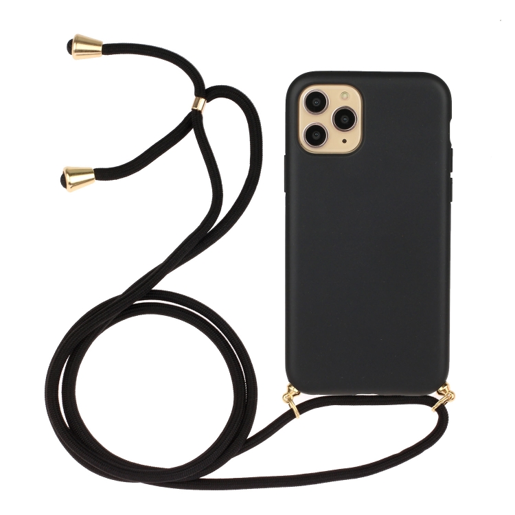  iPhone 15 Pro Skal Strawberry Design Med Strap Svart