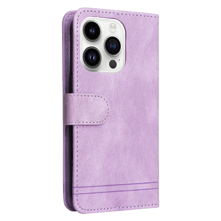  iPhone 15 Pro Fodral Skin Feel Läder Lila