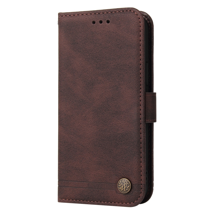  iPhone 15 Pro Fodral Skin Feel Läder Brun