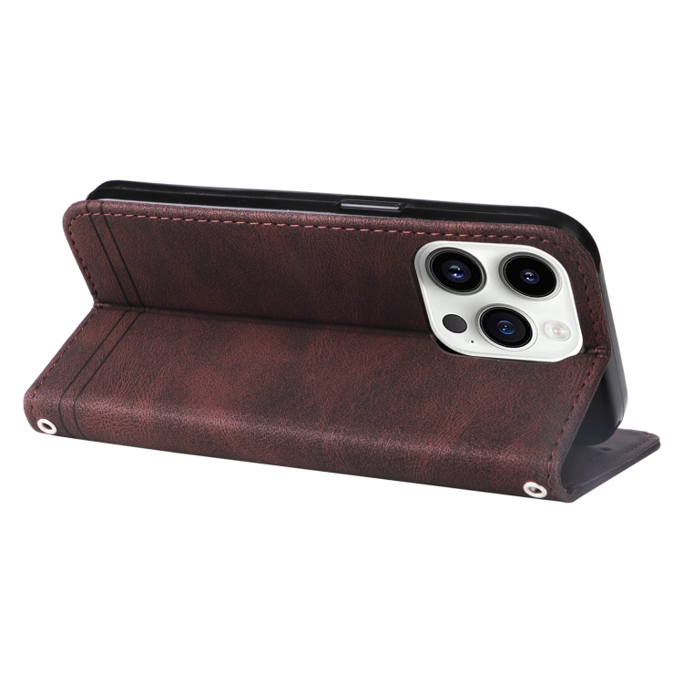  iPhone 15 Pro Fodral Skin Feel Läder Brun