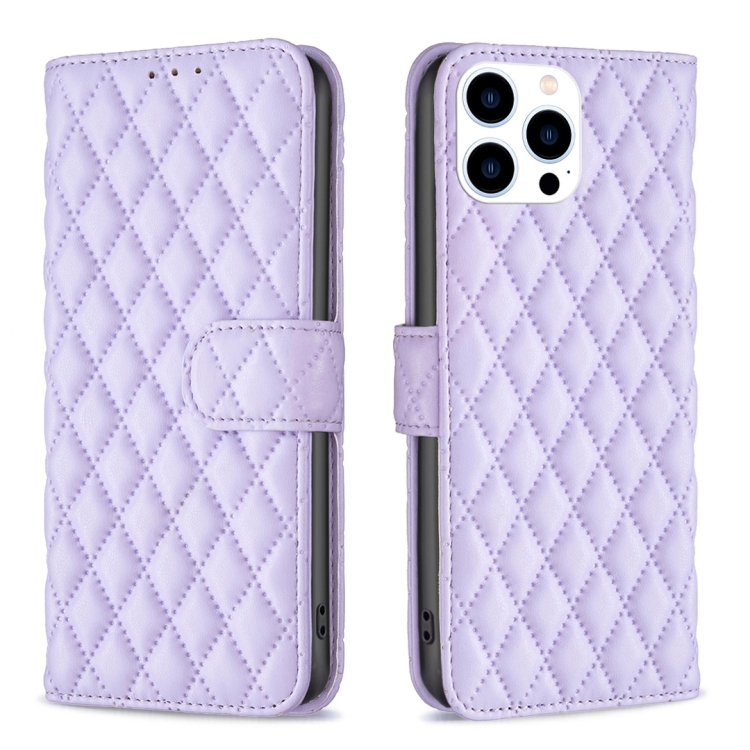  iPhone 15 Pro Fodral Diamond Läder Lila
