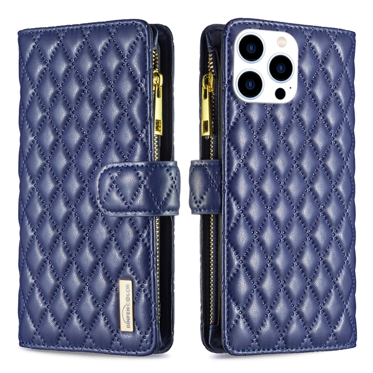 BINFEN BINFEN iPhone 15 Pro Fodral Diamond Multifunktionell Blå