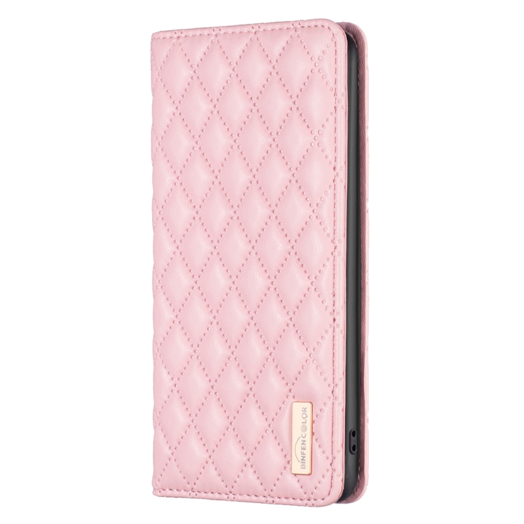 BINFEN BINFEN iPhone 15 Pro Fodral Diamond Flip Läder Rosa