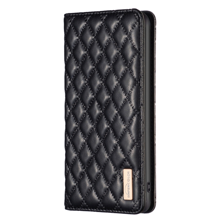 BINFEN BINFEN iPhone 15 Pro Fodral Diamond Flip Läder Svart