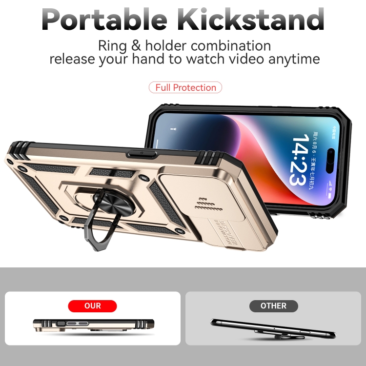  iPhone 15 Pro Skal CamShield Armor Ring Guld