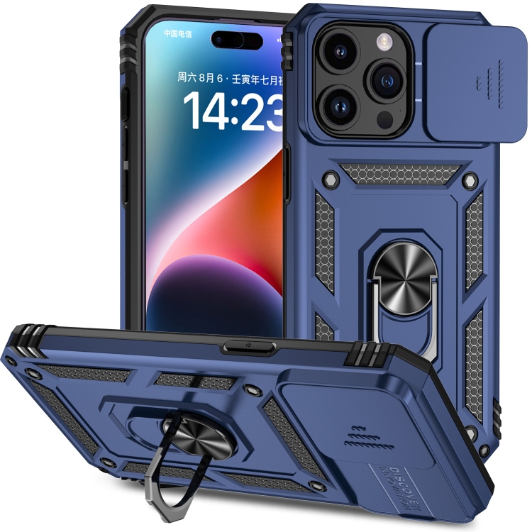  iPhone 15 Pro Skal CamShield Armor Ring Blå