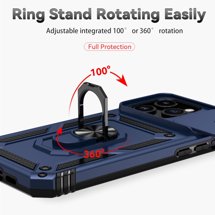  iPhone 15 Pro Skal CamShield Armor Ring Blå