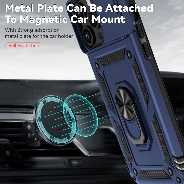 iPhone 15 Pro Skal CamShield Armor Ring Blå