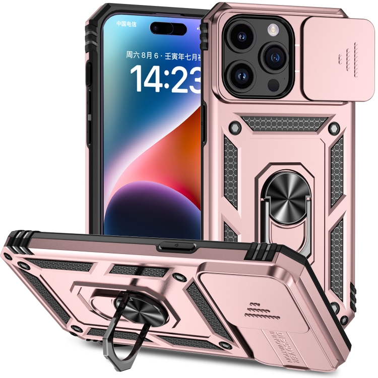  iPhone 15 Pro Skal CamShield Armor Ring Roséguld