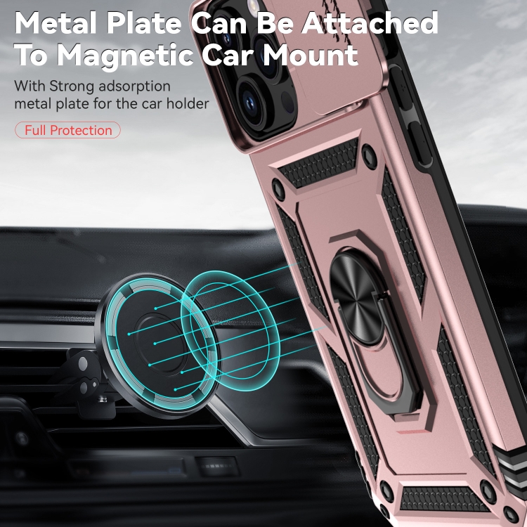  iPhone 15 Pro Skal CamShield Armor Ring Roséguld